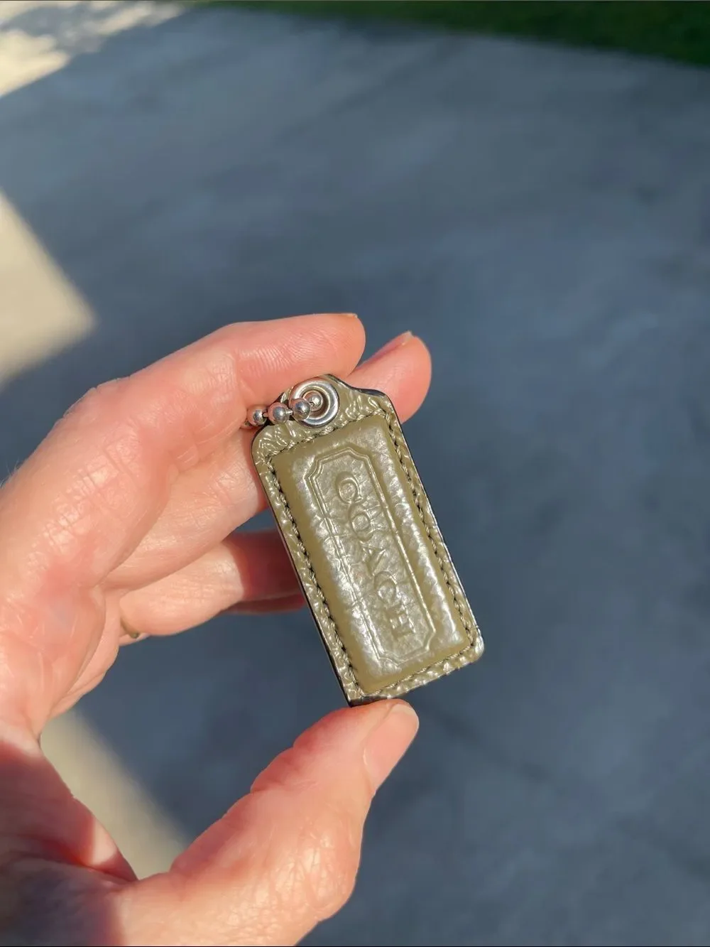 Coach Army Green - Olive ? Patent Leather Hangtag - Replacement Part